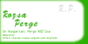 rozsa perge business card